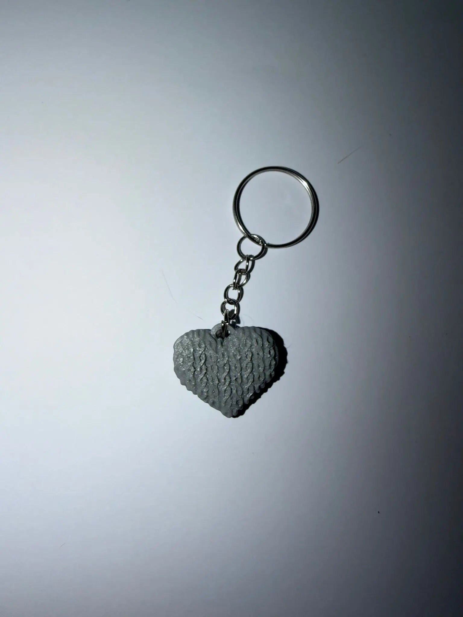 Llavero Corazón con Textura de Punto Impreso en 3D