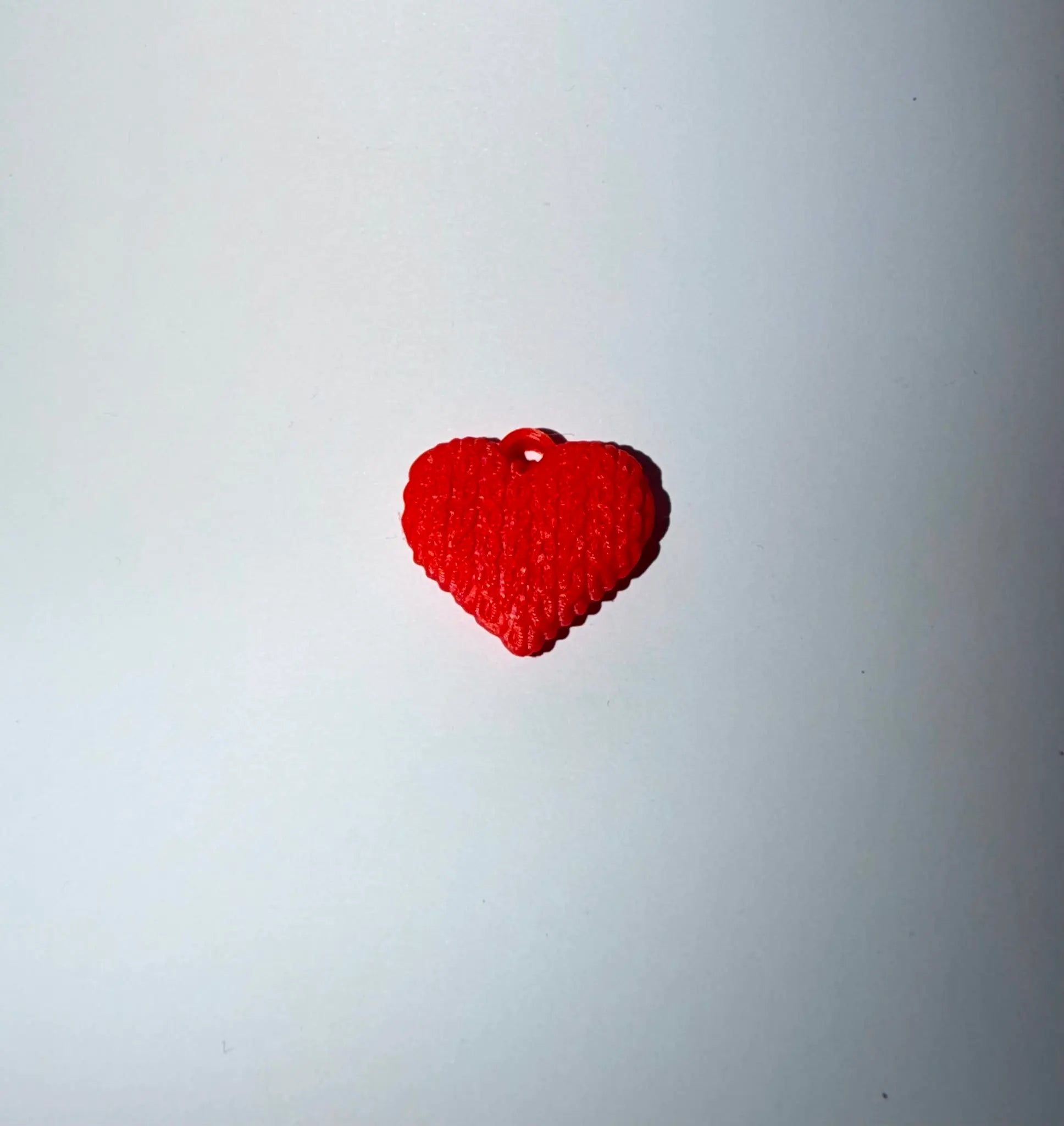 Llavero Corazón con Textura de Punto Impreso en 3D