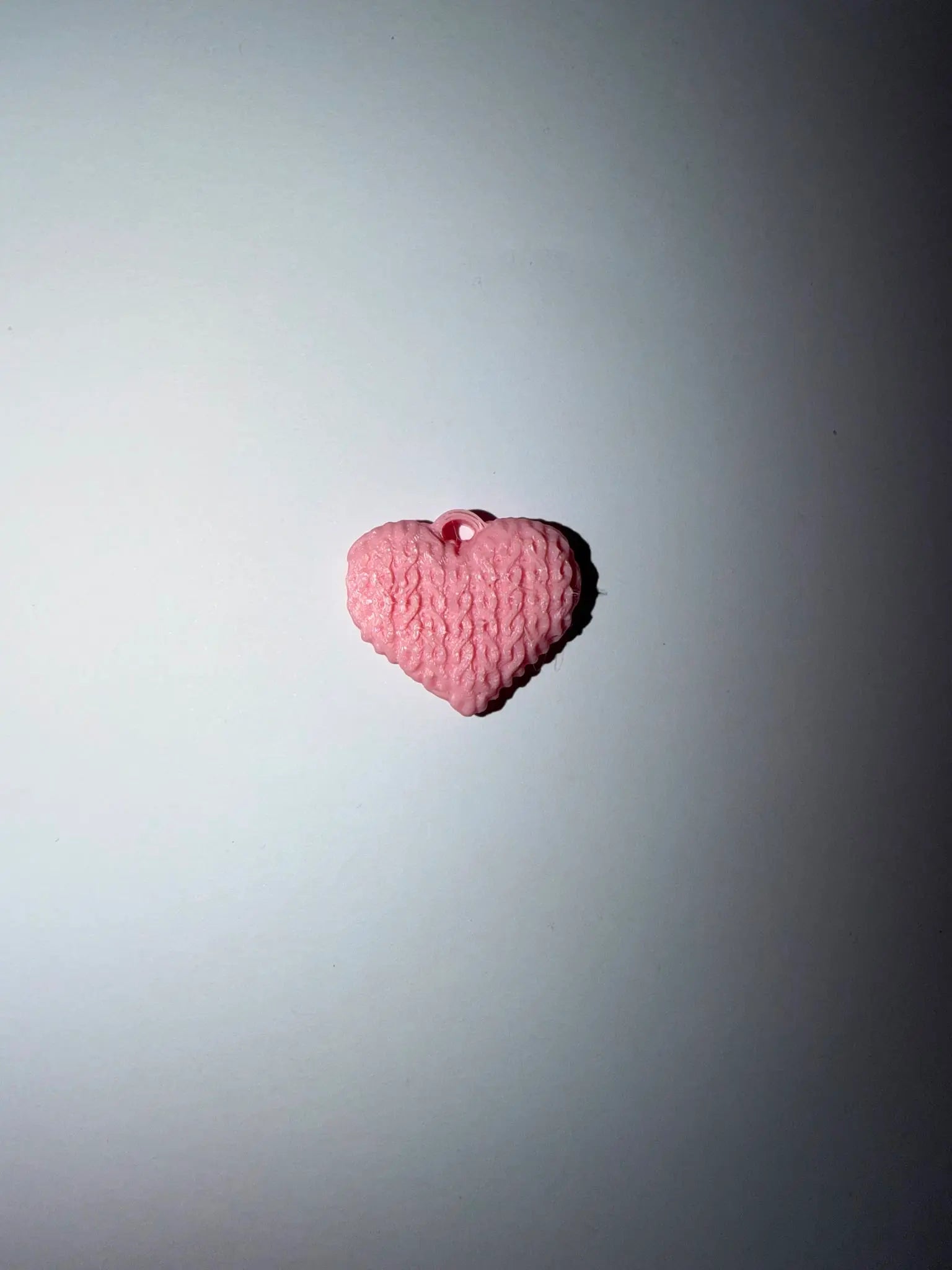 Llavero Corazón con Textura de Punto Impreso en 3D