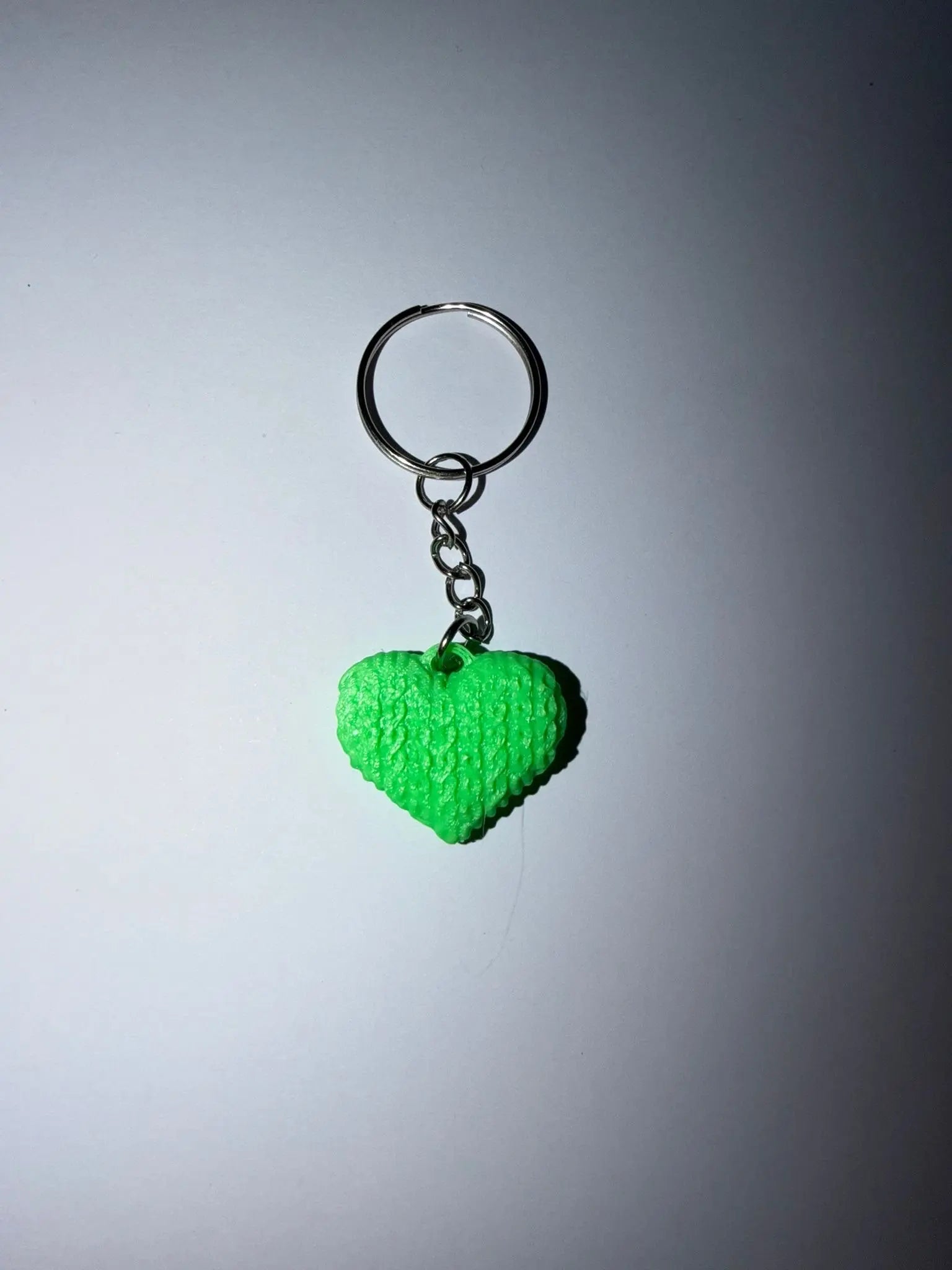 Llavero Corazón con Textura de Punto Impreso en 3D
