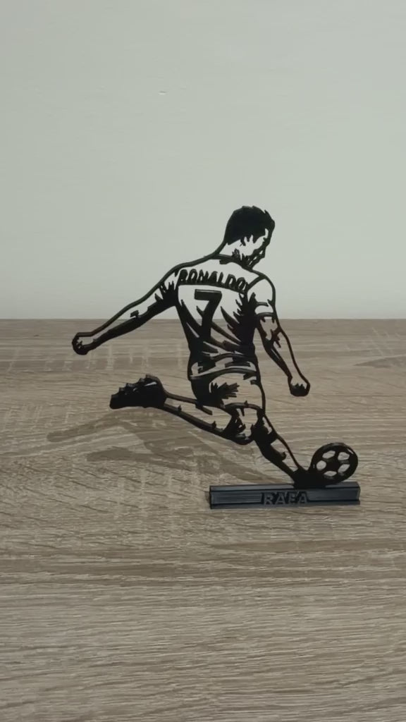 Silueta de Cristiano Ronaldo- Figura en 3D con Nombre