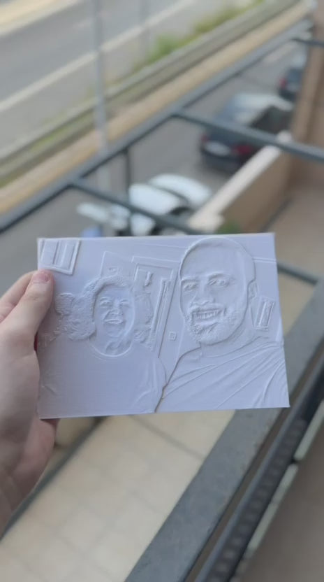 Litofanía Personalizada con Marco de Madera - Lámpara de Foto en 3D